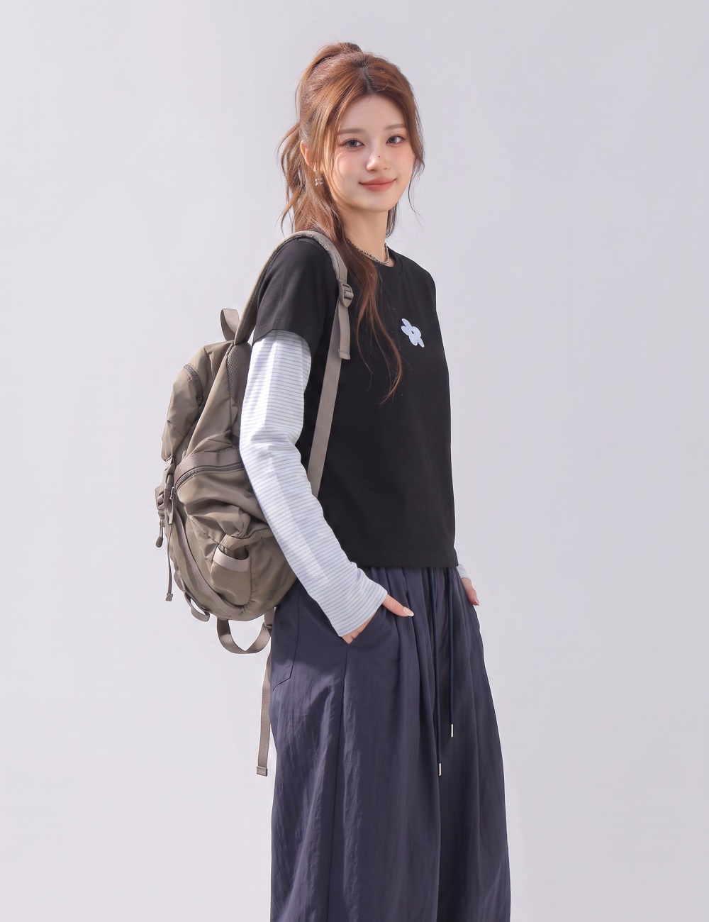 Embroidery T-shirt spring and autumn tops for women - Image 4