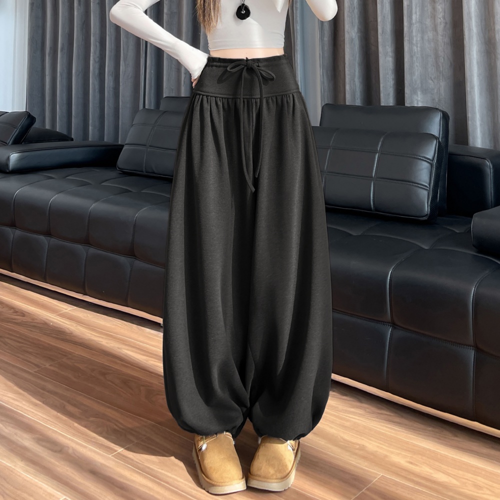 Loose wide leg pants drawstring bloomers for women - Image 3
