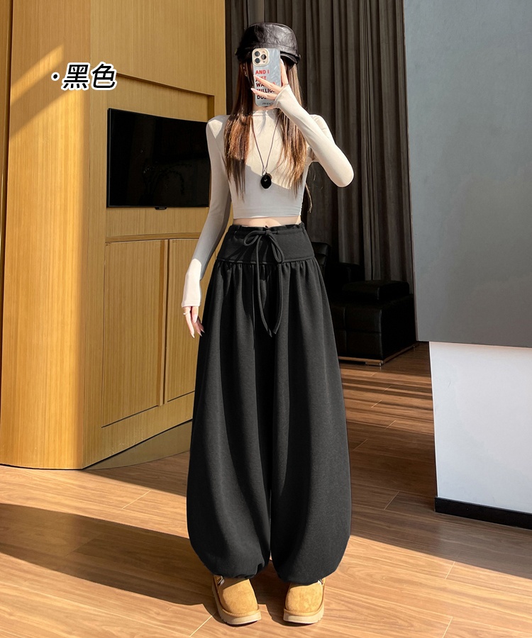 Loose wide leg pants drawstring bloomers for women - Image 4