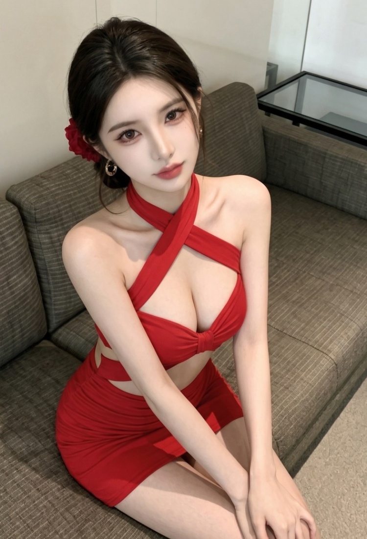 European style red formal dress nightclub dress for women - Image 5