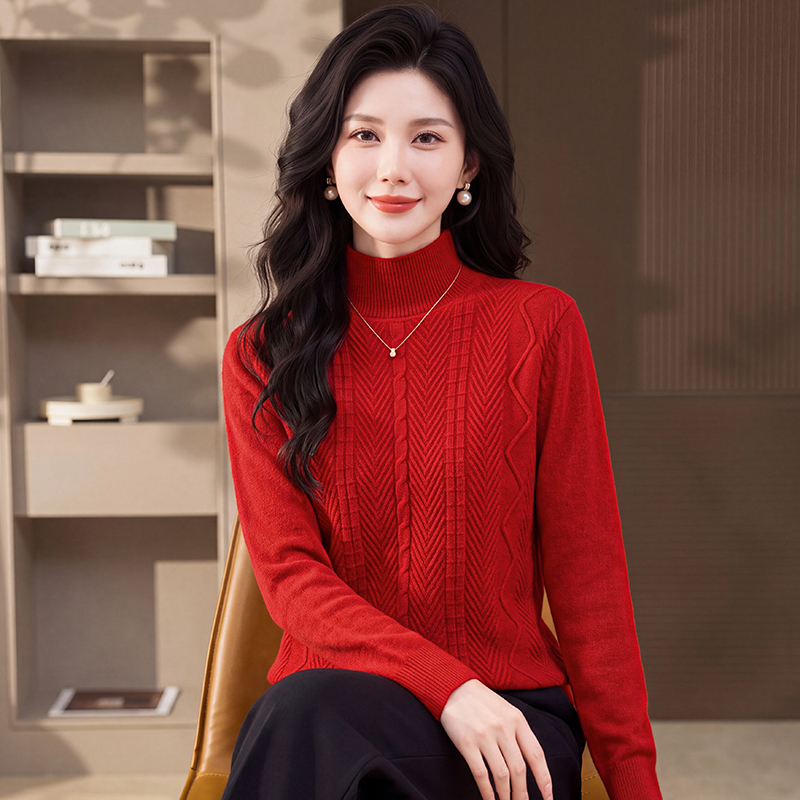 Thick sweater half high collar bottoming shirt