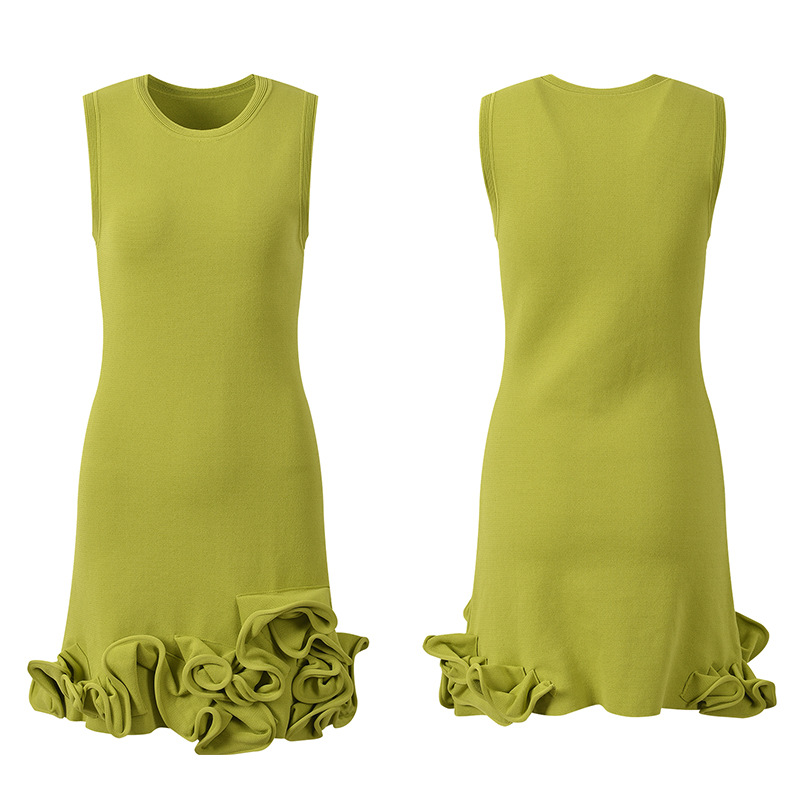 Short fashion slim fold hem France style dress - Image 5