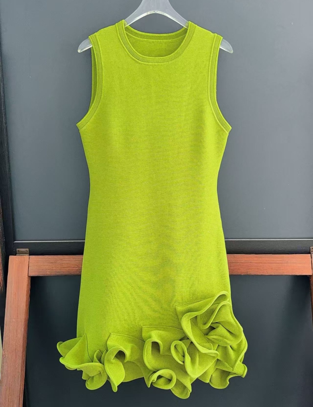 Short fashion slim fold hem France style dress - Image 6