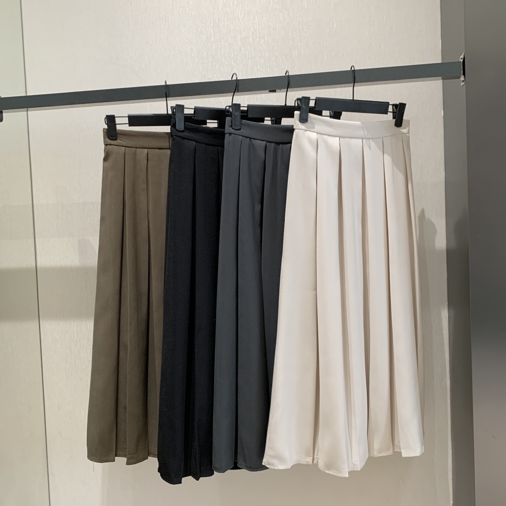 Autumn show young unique skirt fat summer pleated long dress