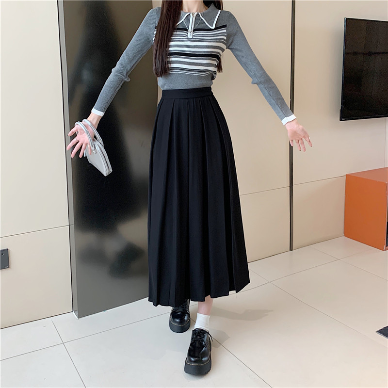 Autumn show young unique skirt fat summer pleated long dress - Image 3