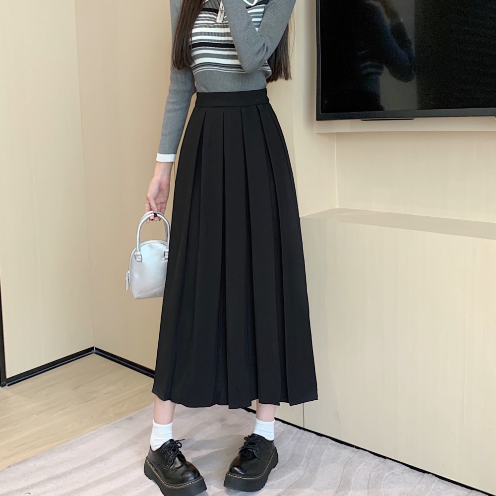 Autumn show young unique skirt fat summer pleated long dress - Image 4