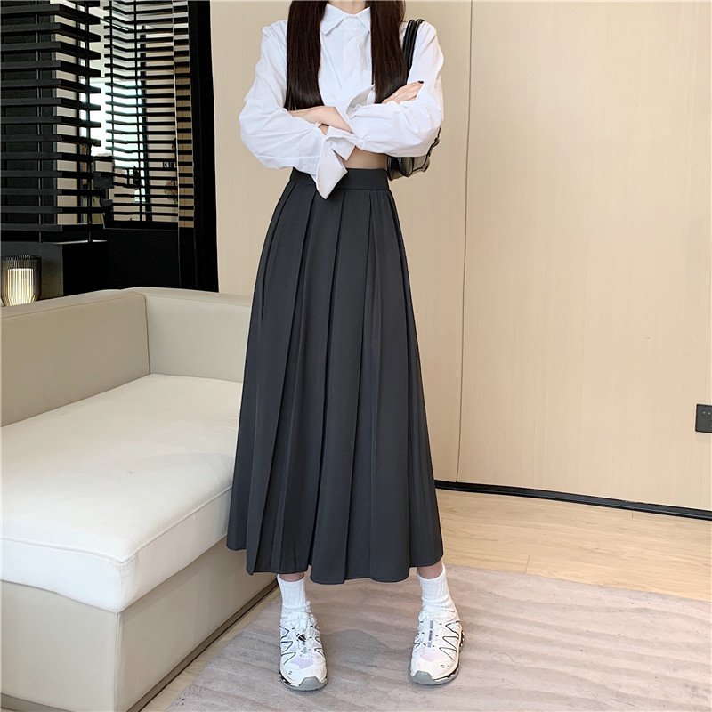 Autumn show young unique skirt fat summer pleated long dress - Image 6