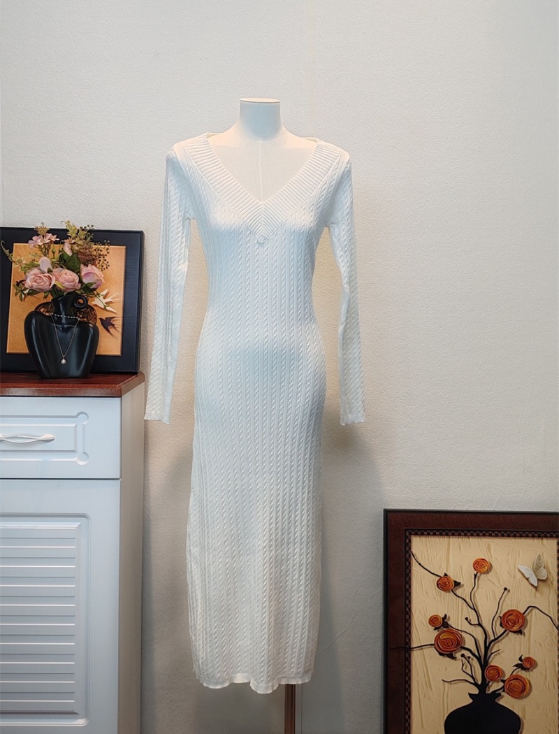 Autumn long sleeve dress package hip bottoming overcoat - Image 3