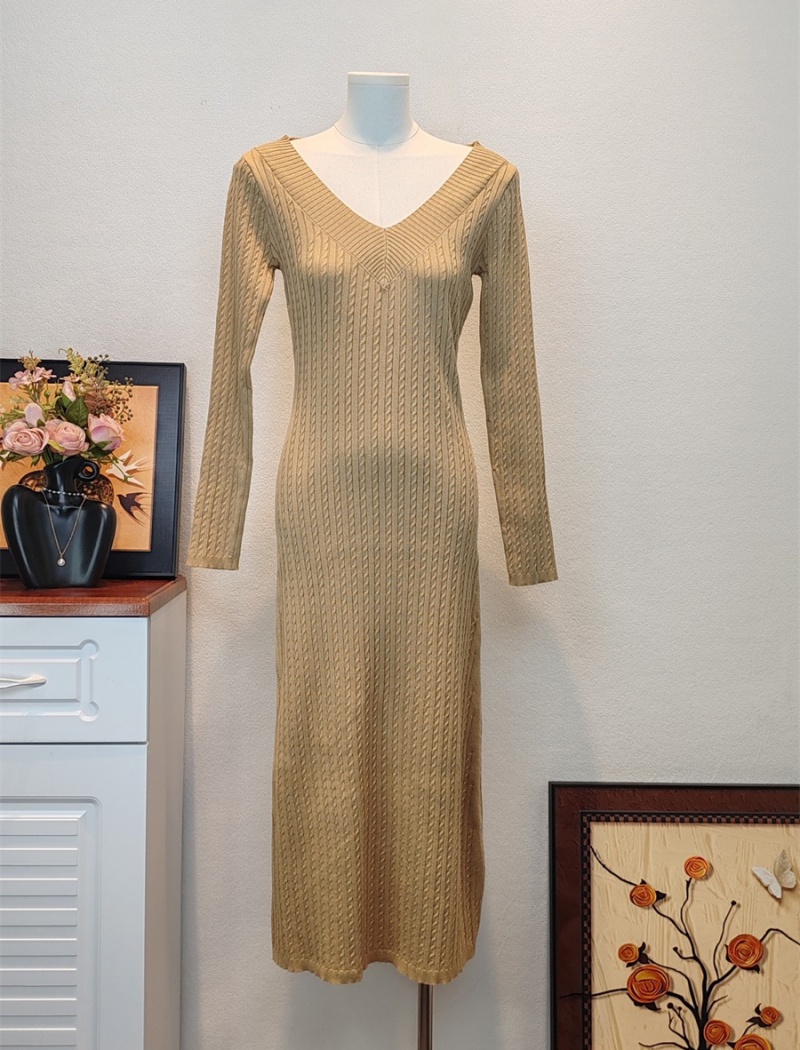Autumn long sleeve dress package hip bottoming overcoat - Image 6