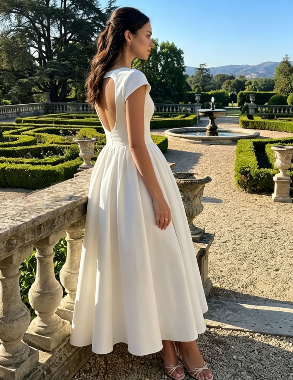 European style summer short sleeve halter dress for women - Image 3