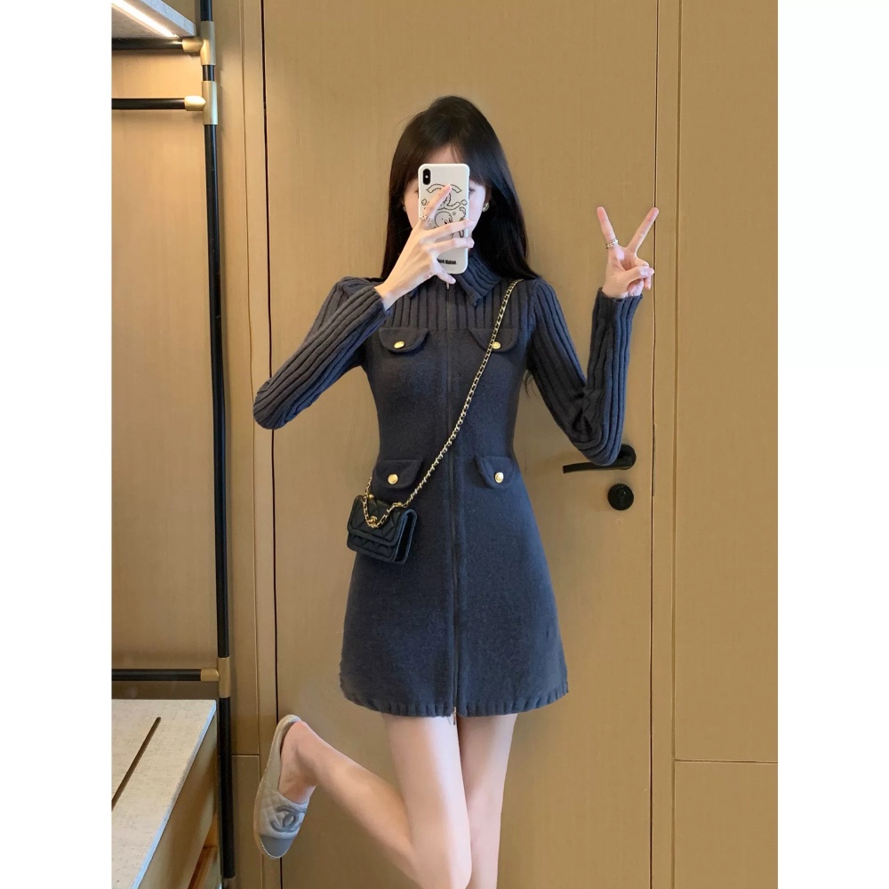 Slim chanelstyle temperament autumn dress for women