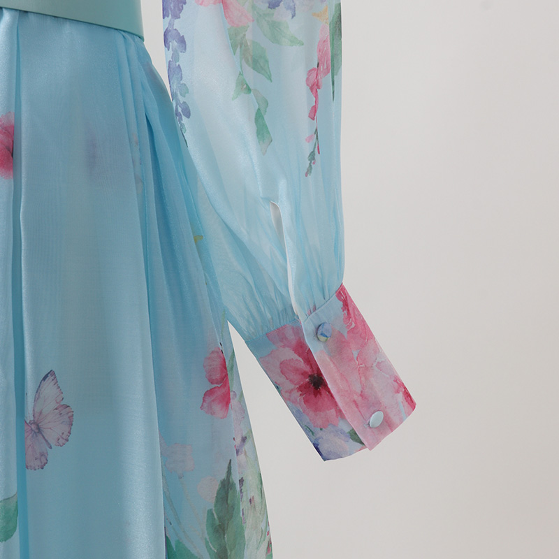 Printing autumn dress court style retro shirt - Image 4