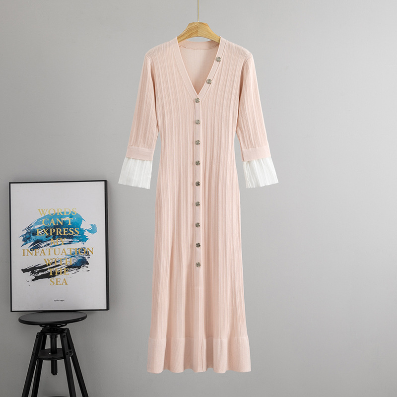 Long sleeve long dress knitted dress for women - Image 3