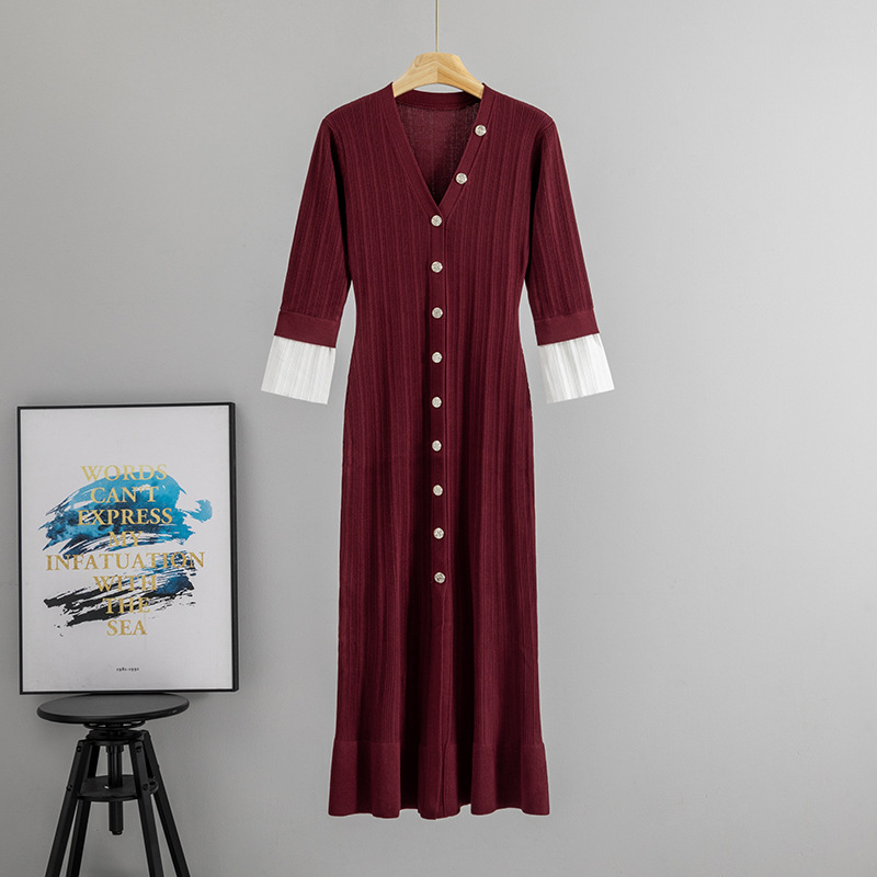 Long sleeve long dress knitted dress for women - Image 5