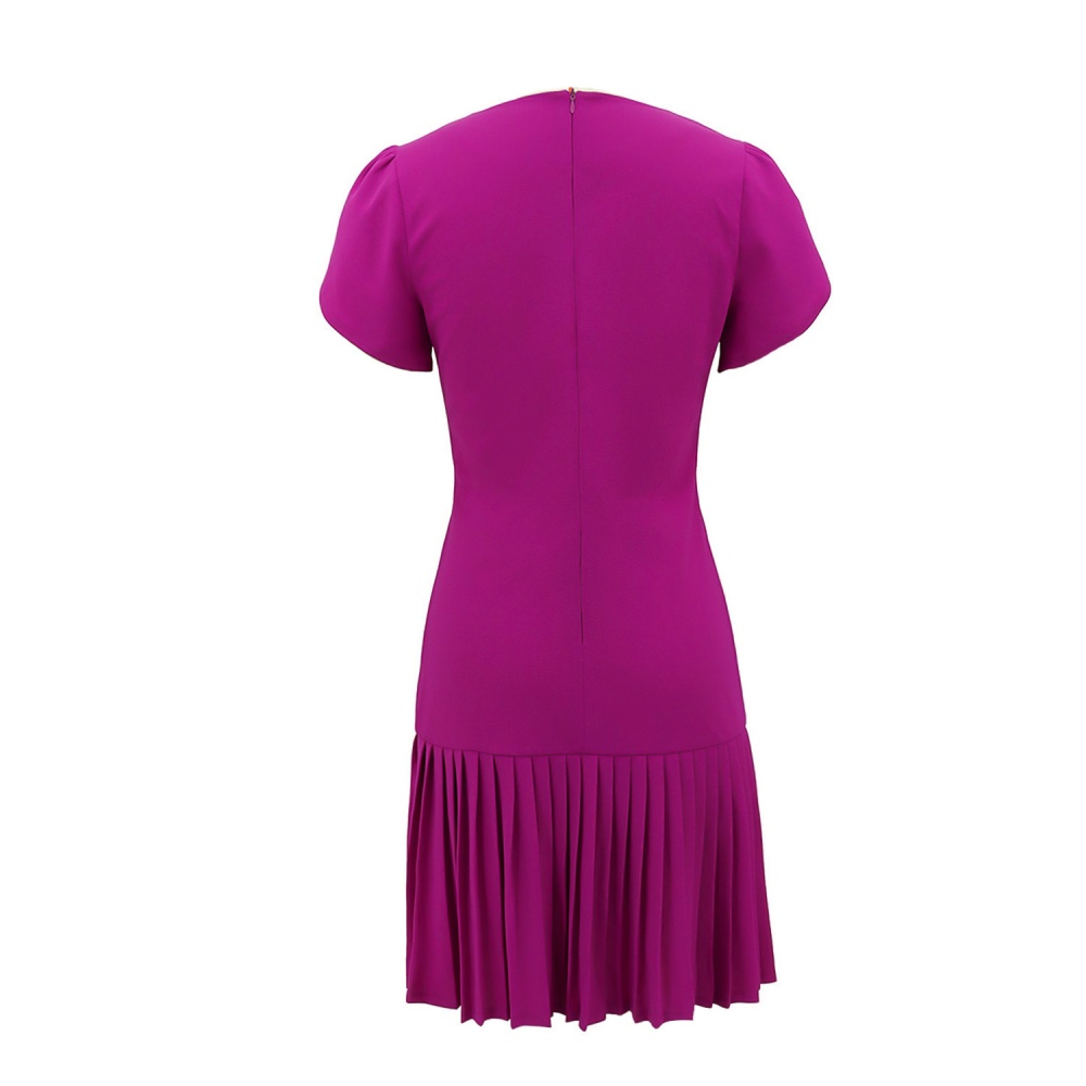 Invisible pleated European style elegant dress for women - Image 6