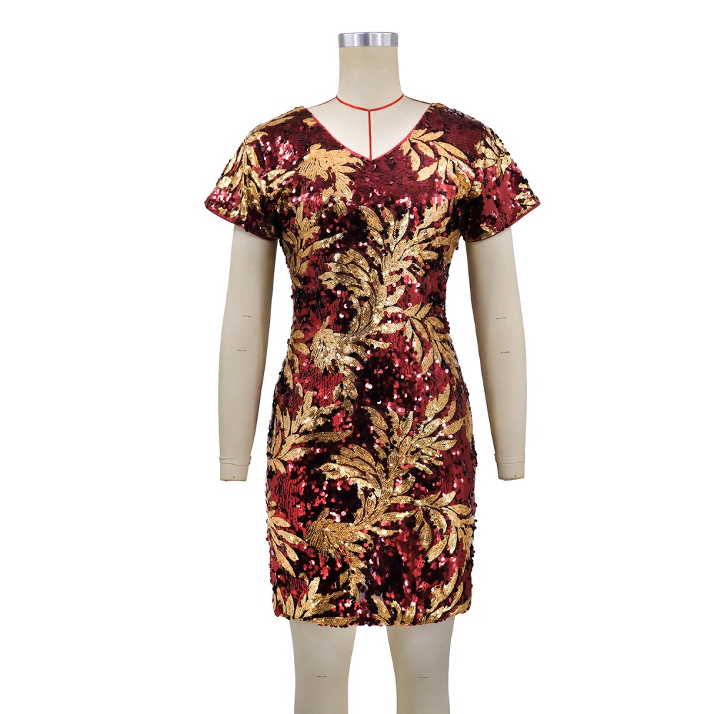 Temperament slim fashion elegant sequins dress for women - Image 5