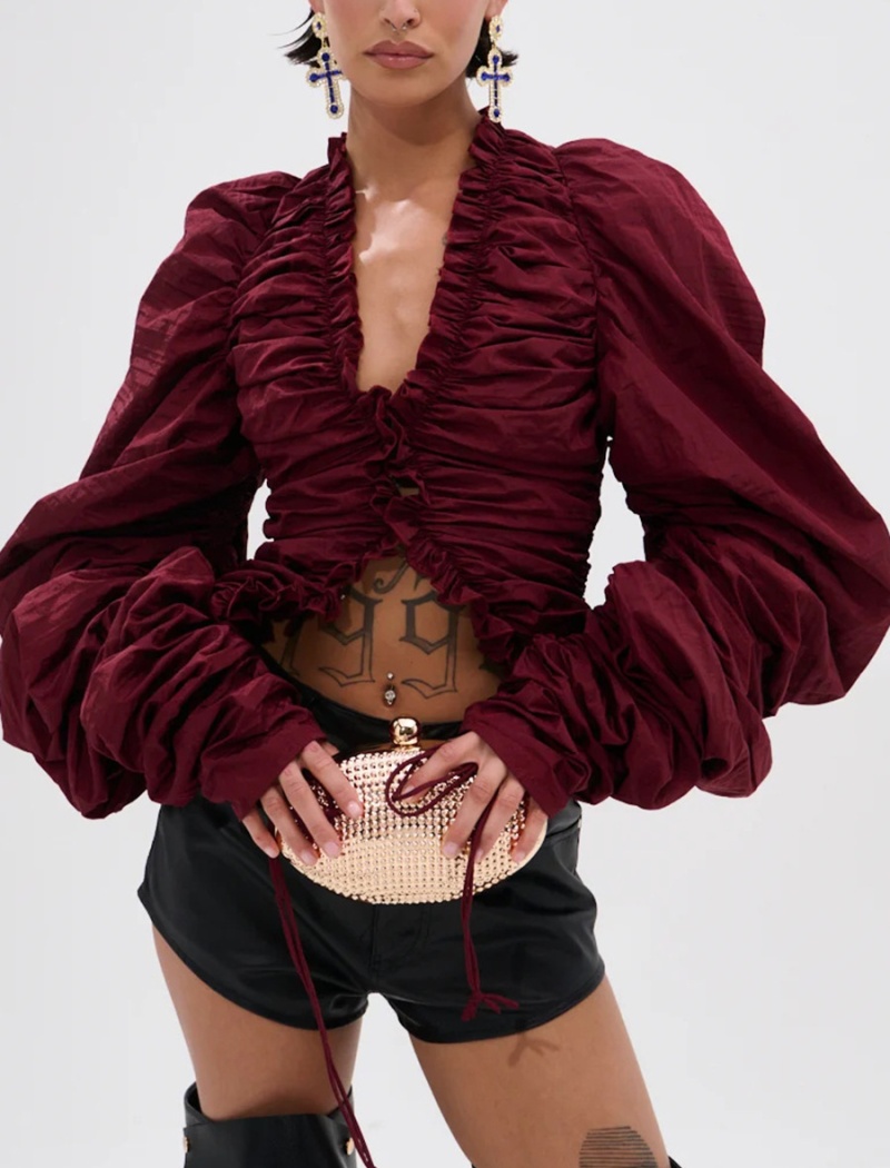 Autumn fashion shirt all-match fold tops for women - Image 3