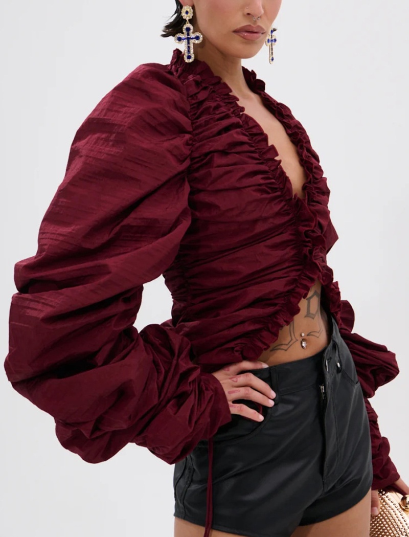 Autumn fashion shirt all-match fold tops for women - Image 4