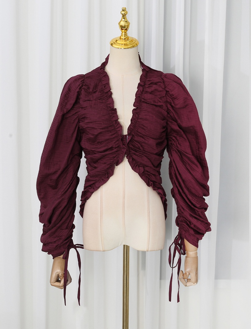 Autumn fashion shirt all-match fold tops for women - Image 5