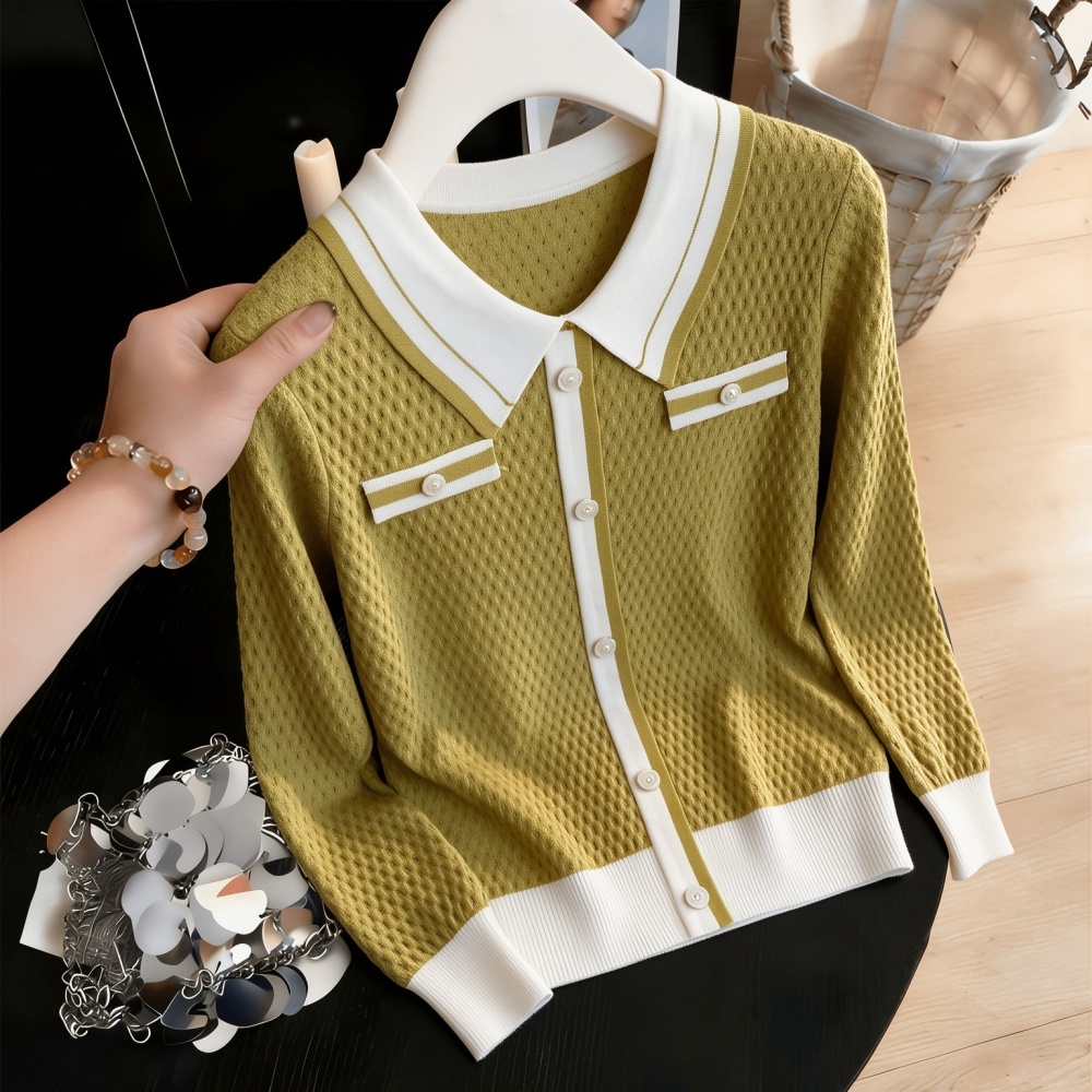 France style unique sweater mixed colors chanelstyle tops - Image 2