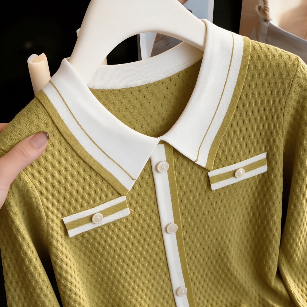 France style unique sweater mixed colors chanelstyle tops - Image 3