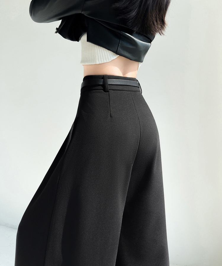 High waist drape trousers woolen mopping pants for women - Image 5
