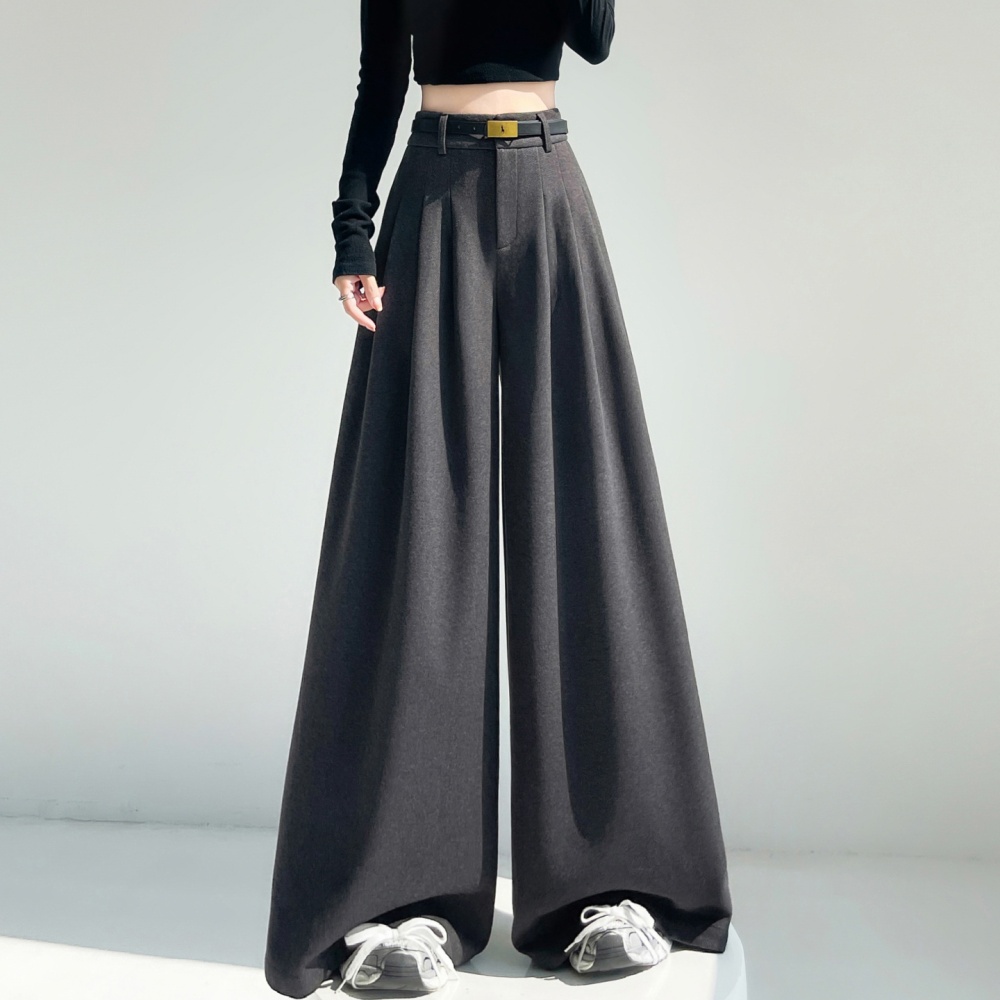 High waist drape trousers woolen mopping pants for women - Image 6