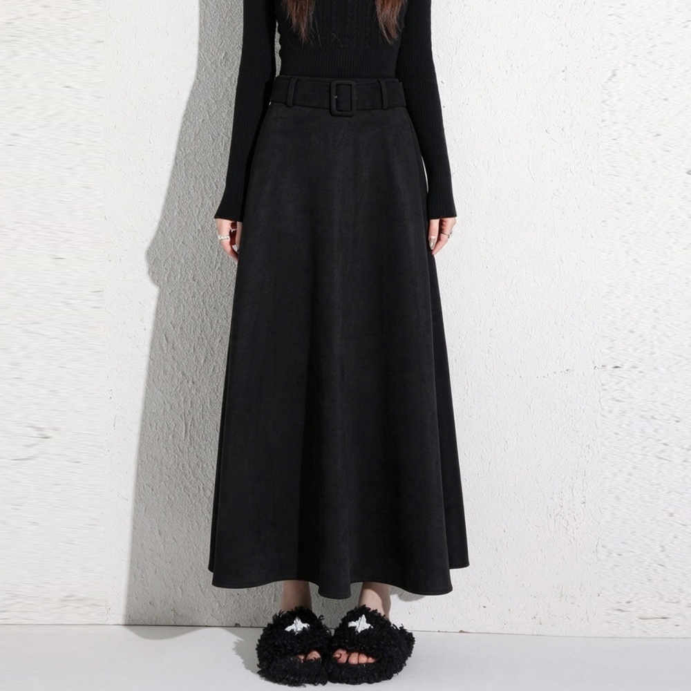 Autumn and winter high waist long A-line skirt for women - Image 2