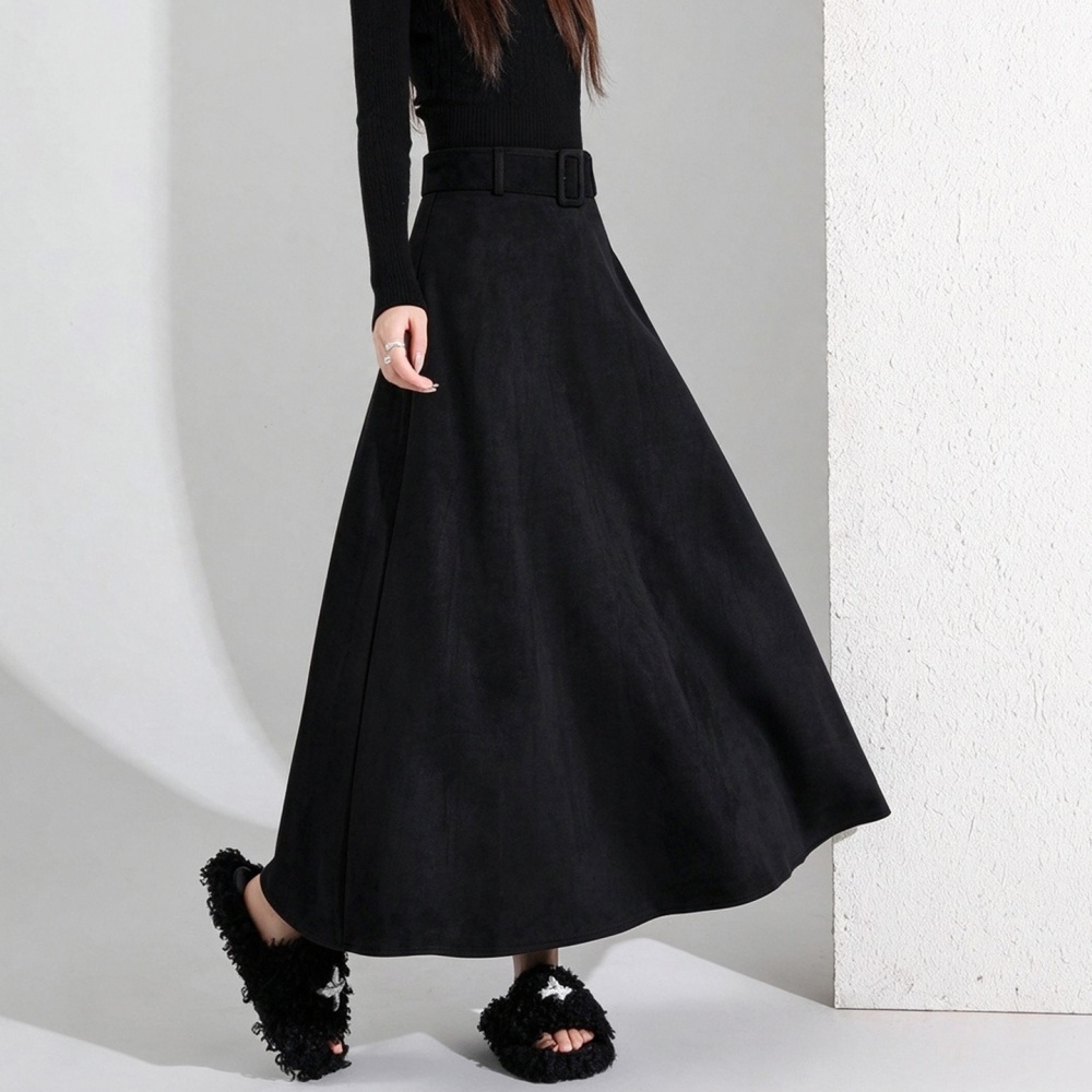 Autumn and winter high waist long A-line skirt for women - Image 3