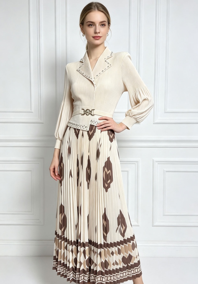 Printing long sleeve business suit loose dress - Image 2