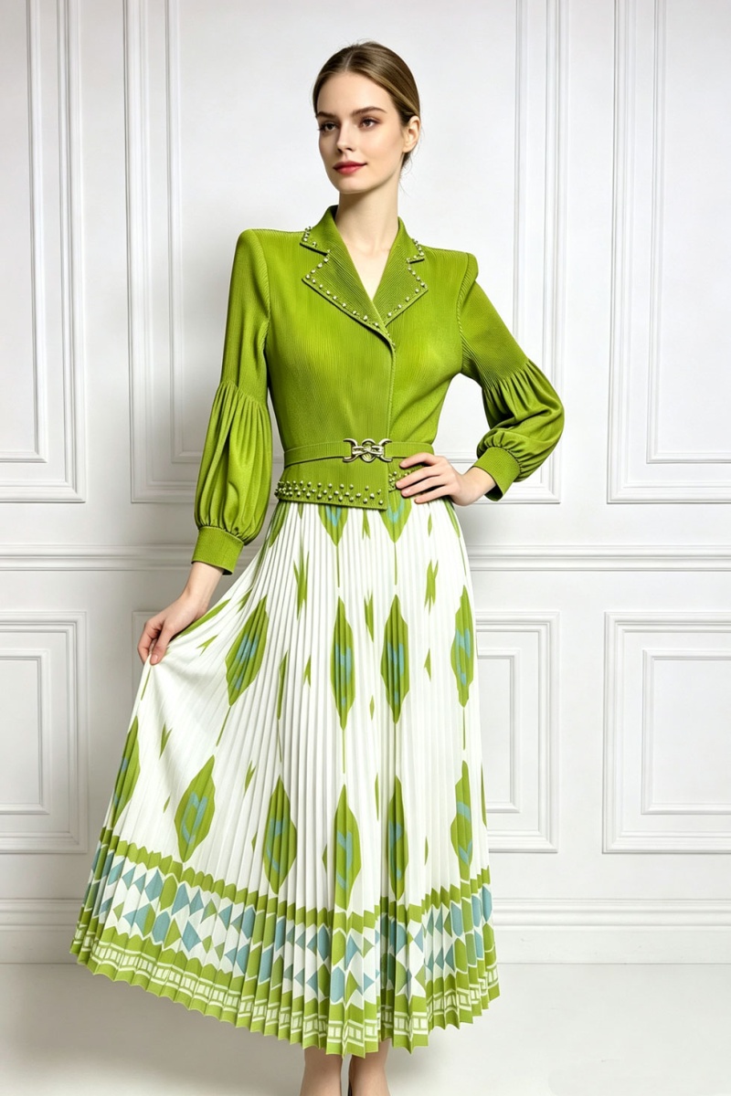 Printing long sleeve business suit loose dress - Image 5