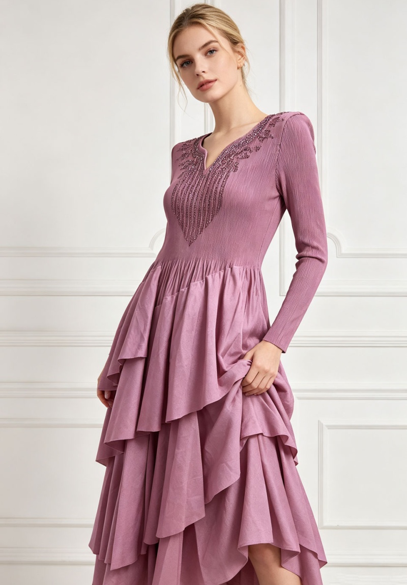 Cake long sleeve dress elegant long dress for women - Image 2