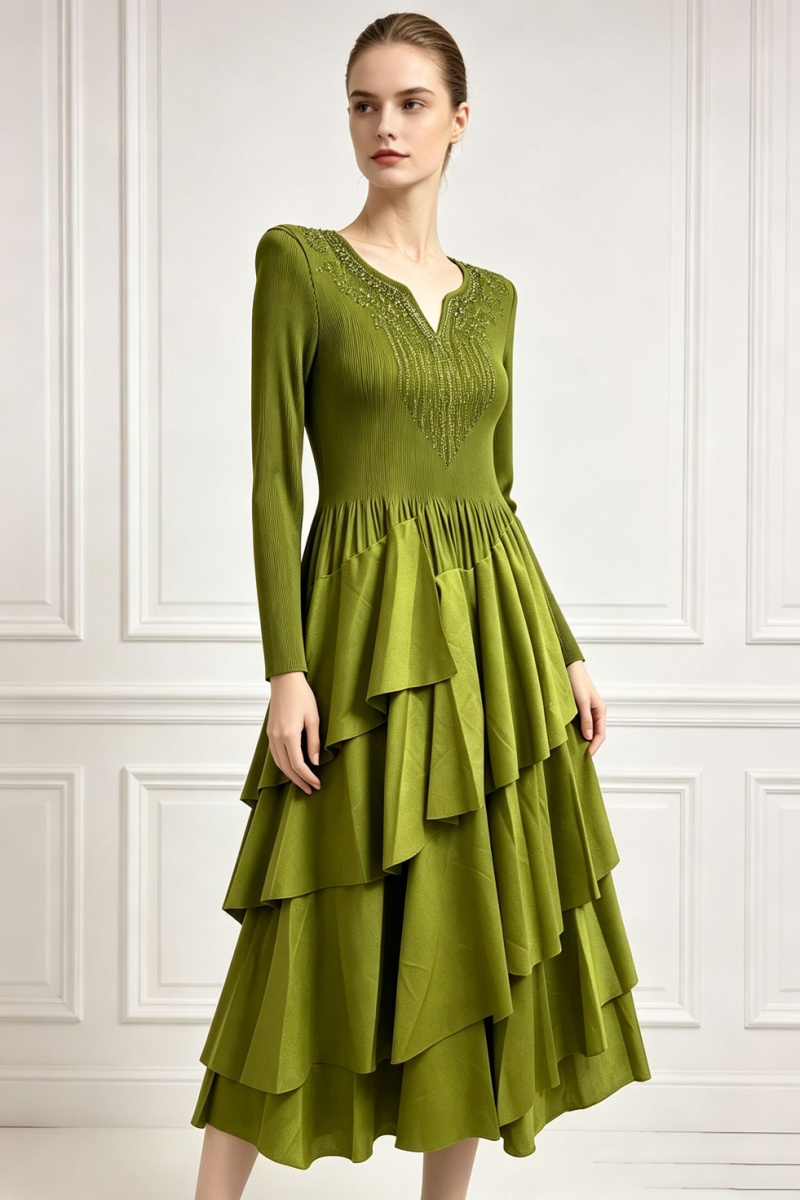 Cake long sleeve dress elegant long dress for women - Image 4