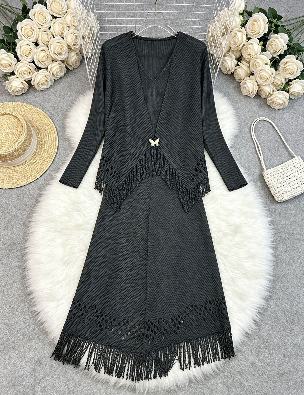 Inside the ride long dress tops a set for women