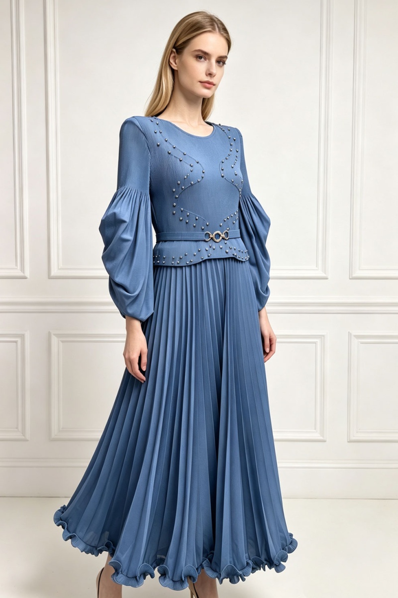 Beading wood ear large yard dress for women - Image 4