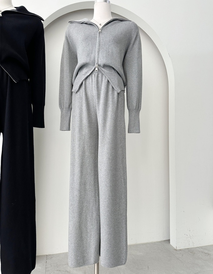 Long sleeve wide leg pants high waist sweater 2pcs set - Image 2