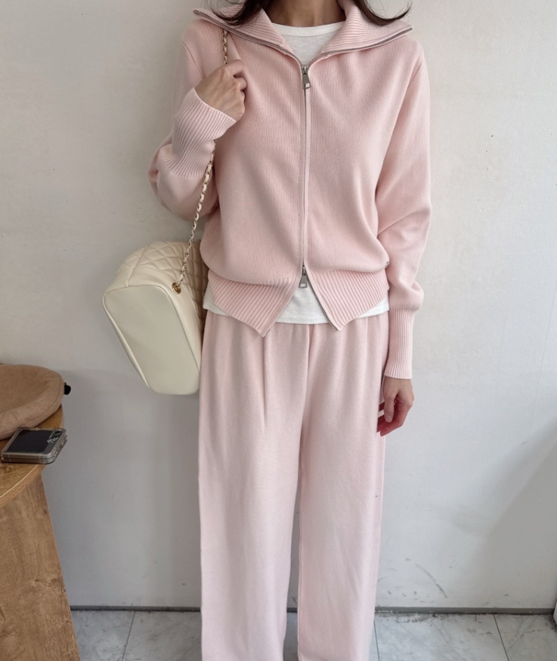 Long sleeve wide leg pants high waist sweater 2pcs set - Image 4