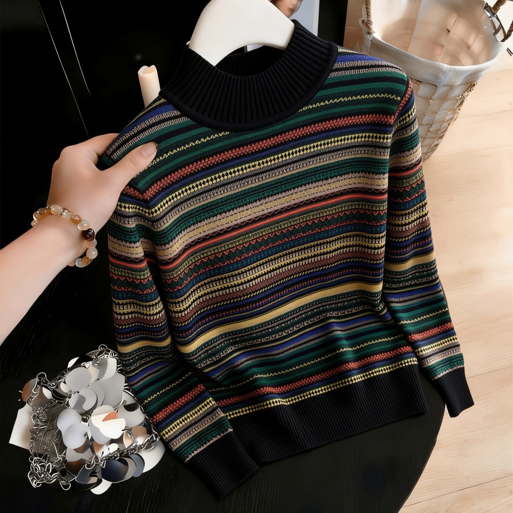 Half high collar bottoming shirt sweater for women