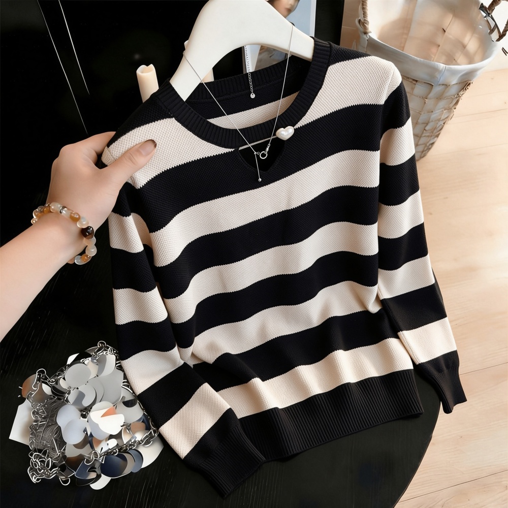 Loose fat sweater chanelstyle bottoming shirt