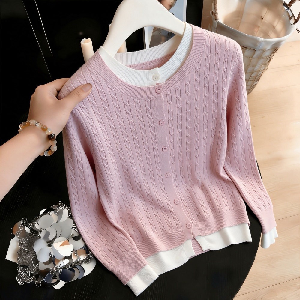 Twist autumn and winter cardigan knitted coat for women