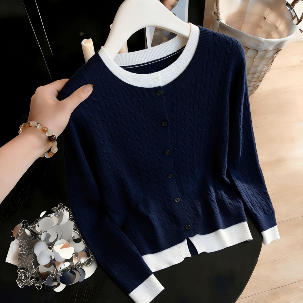 Twist autumn and winter cardigan knitted coat for women - Image 3
