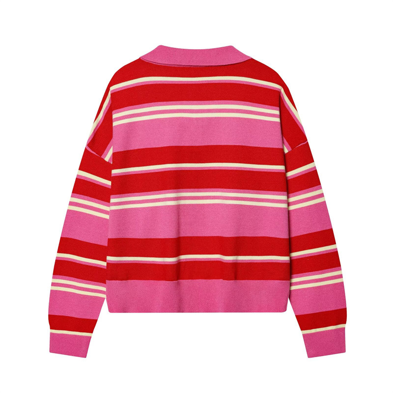 Temperament stripe shirts European style fashion sweater - Image 5