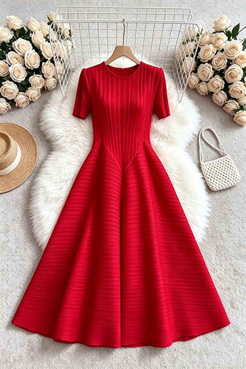 Fold simple elegant fashion pure loose dress for women - Image 3