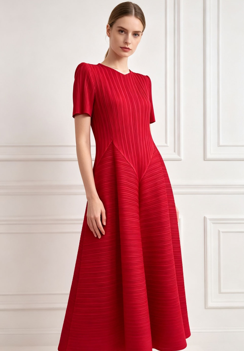 Fold simple elegant fashion pure loose dress for women - Image 4