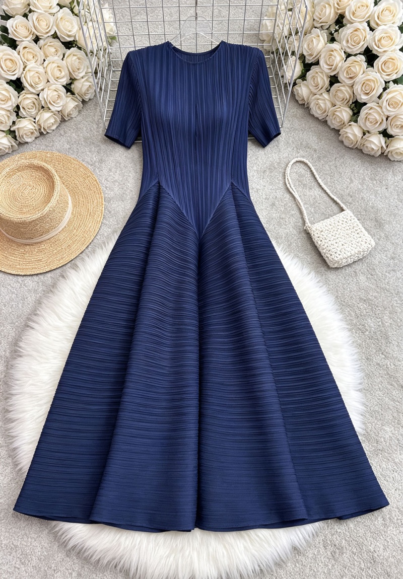 Fold simple elegant fashion pure loose dress for women - Image 5