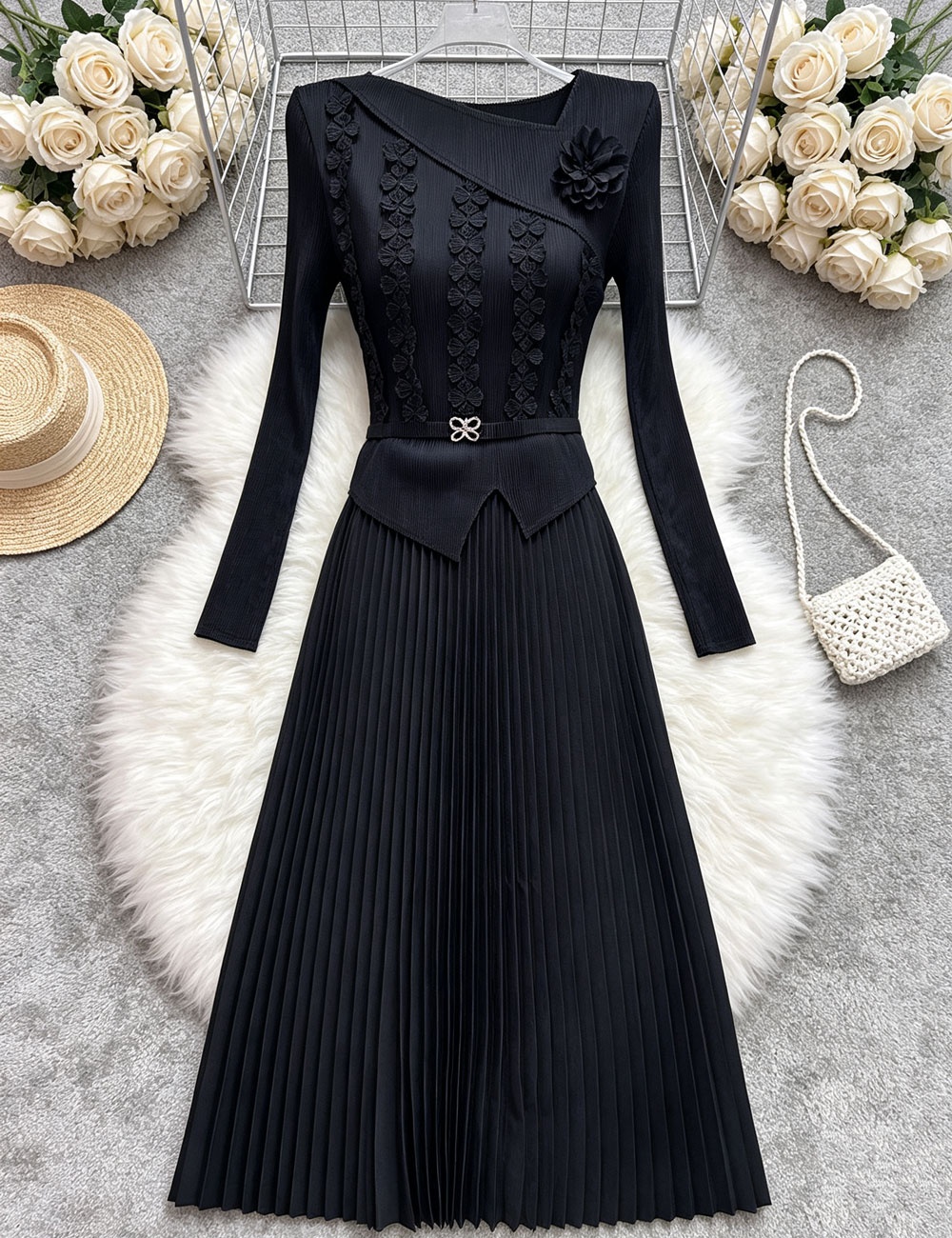 Fashion large yard long dress lace dress for women