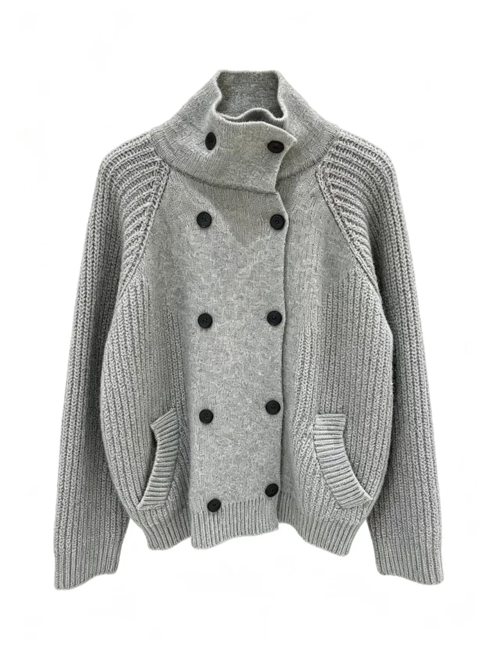 Double-breasted sweater Korean style coat