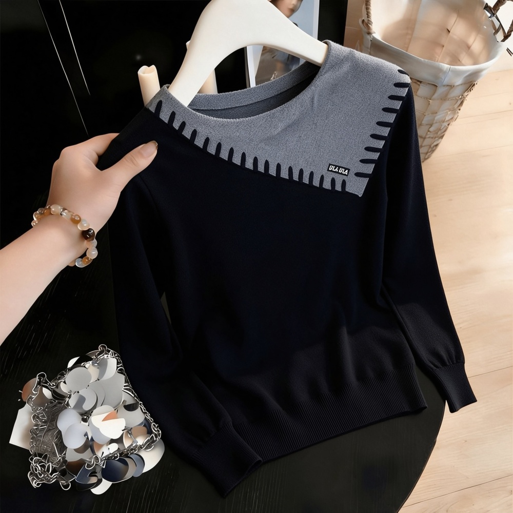 Retro sweater Pseudo-two bottoming shirt for women