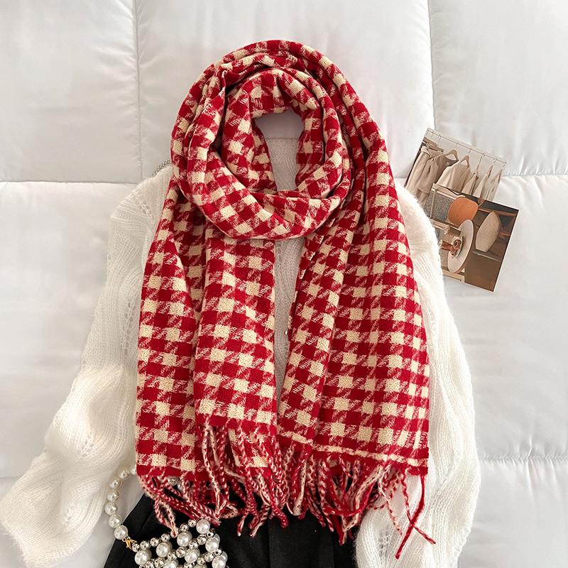 Imitation of cashmere scarf houndstooth scarves for women - Image 4