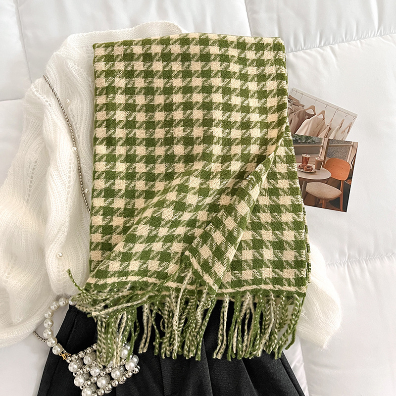 Imitation of cashmere scarf houndstooth scarves for women - Image 5